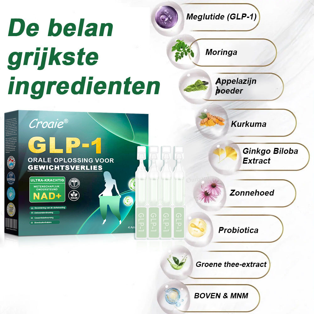 Croaie® GLP-1 Orale Oplossing Voor Gewichtsverlies👨 Speciaal gericht op obesitas, hart- en vaatziekten, diabetes, slaapapneu en gewrichtsproblemen