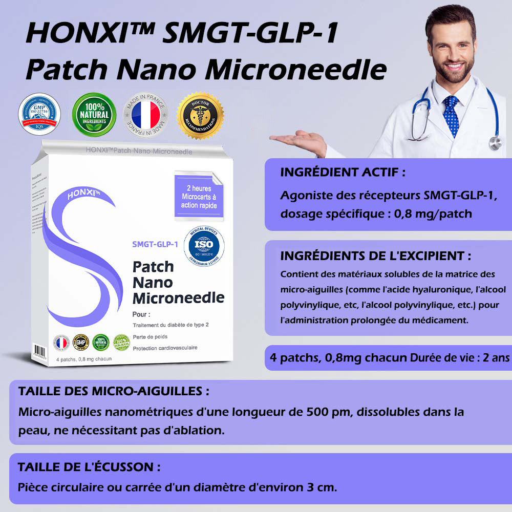 HonXi® SMGT-GLP-1 Nano-Patch à micro-aiguilles 2.0 (✅Indolore et durable, il traite le diabète, l'obésité et les maladies cardiovasculaires) - 🔥Voir les résultats en 7 jours