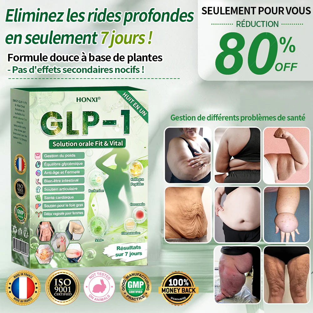 🇫🇷 Honxi® GLP-1 Solution Orale 8-EN-1 Fit & Vital (1 seule prise par jour, résultats visibles en 7 jours) ✅ Pour l’obésité, la santé cardiovasculaire, le diabète, l’apnée du sommeil, la santé intestinale, les problèmes articulaires et plus encore.