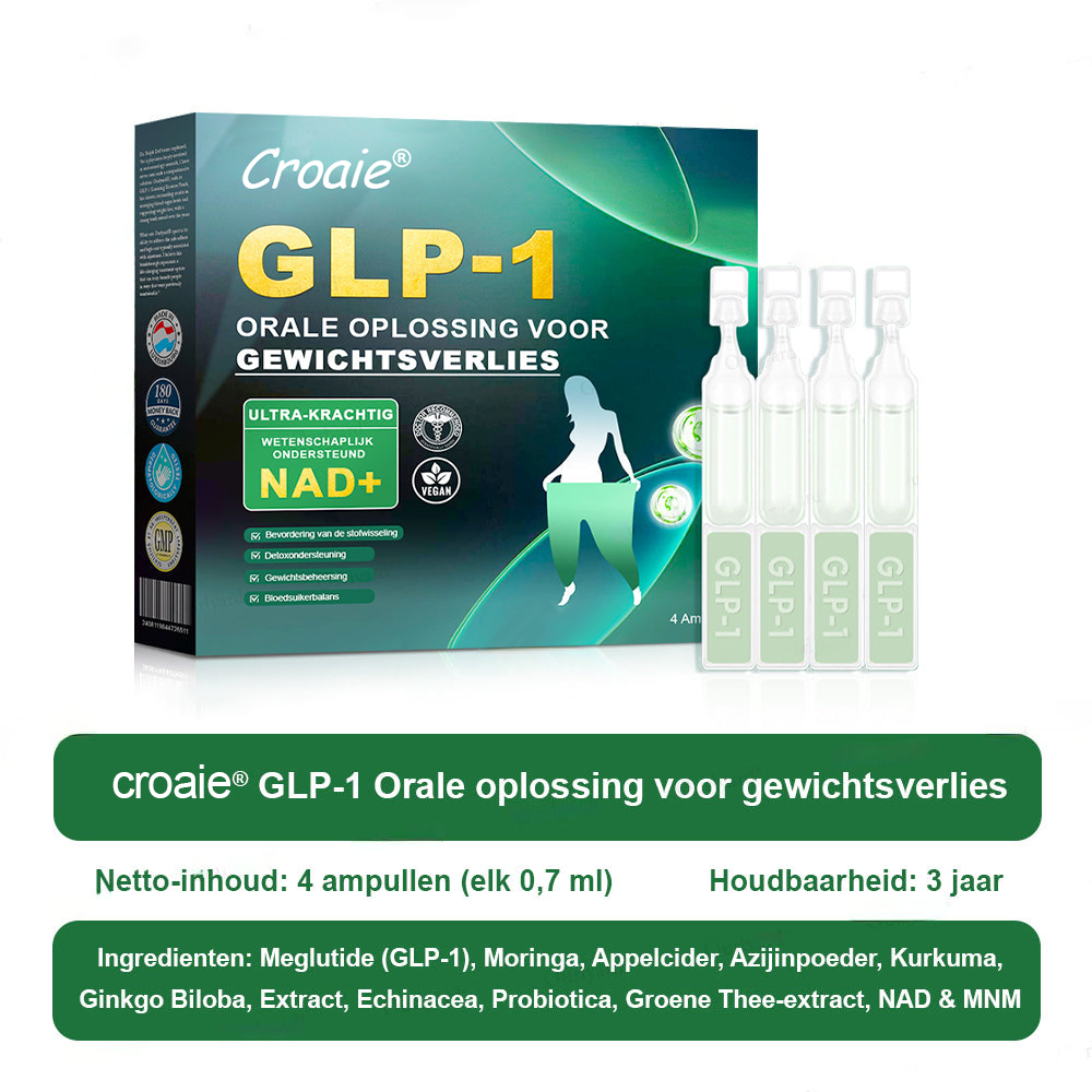 Croaie® GLP-1 Orale Oplossing Voor Gewichtsverlies👨 Speciaal gericht op obesitas, hart- en vaatziekten, diabetes, slaapapneu en gewrichtsproblemen