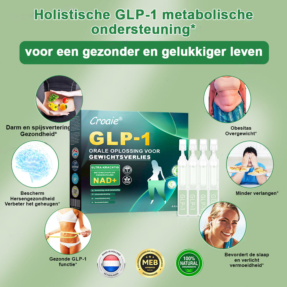 Croaie® GLP-1 Orale Oplossing Voor Gewichtsverlies👨 Speciaal gericht op obesitas, hart- en vaatziekten, diabetes, slaapapneu en gewrichtsproblemen