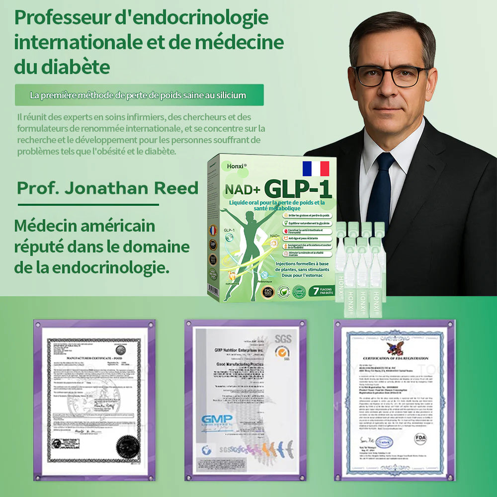 🇫🇷Honxi®NAD+ GLP-1 Liquide oral pour la perte de poids et la santé métabolique✅ Pour l'obésité, la santé cardiovasculaire, le diabète, l'apnée du sommeil, les problèmes articulaires et plus encore.