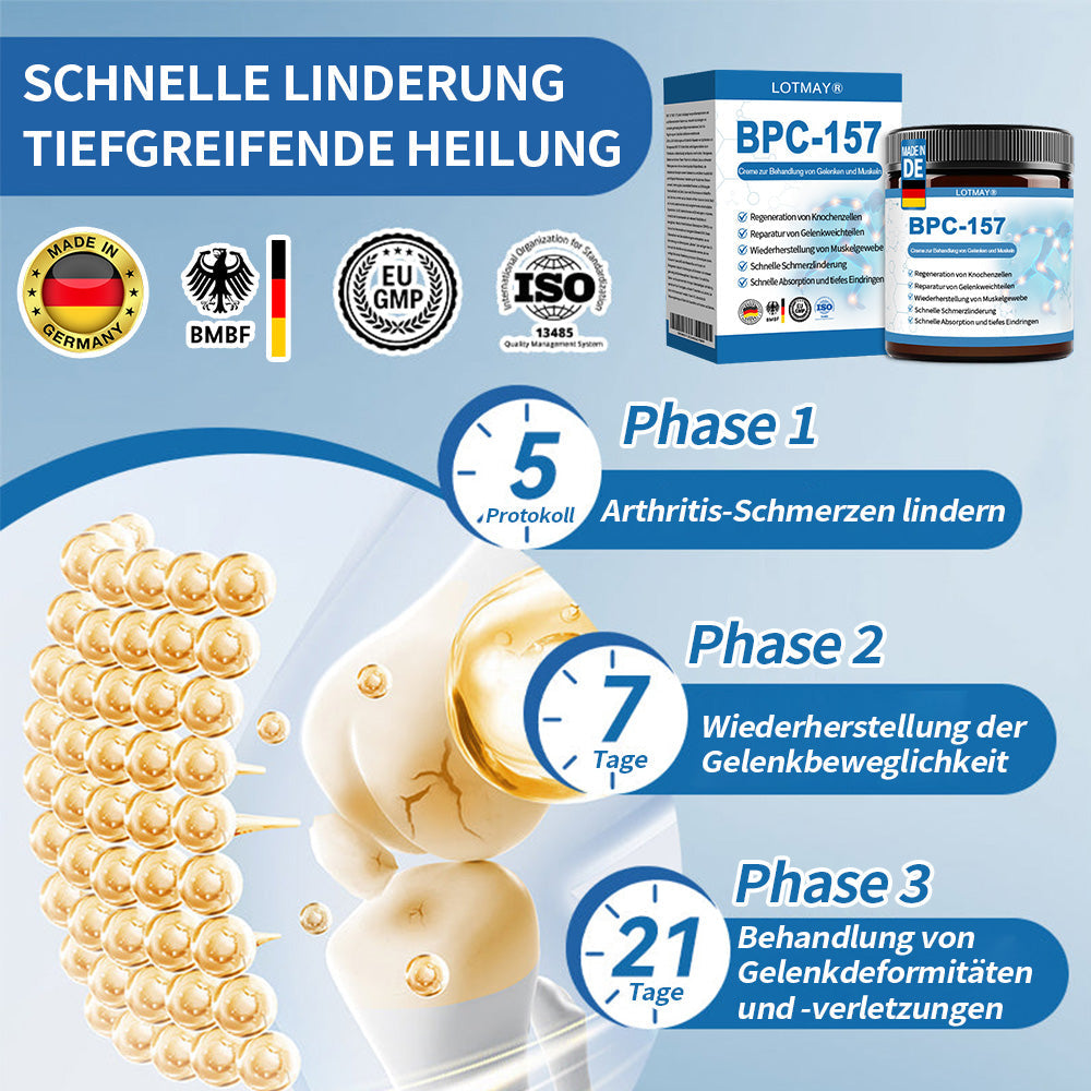 LOTMAY® BPC-157 Gelenk- & Muskelbehandlung Creme 🦴 Behandelt Arthritis, Neuropathie, Rheuma, Sportverletzungen & mehr 🌹
