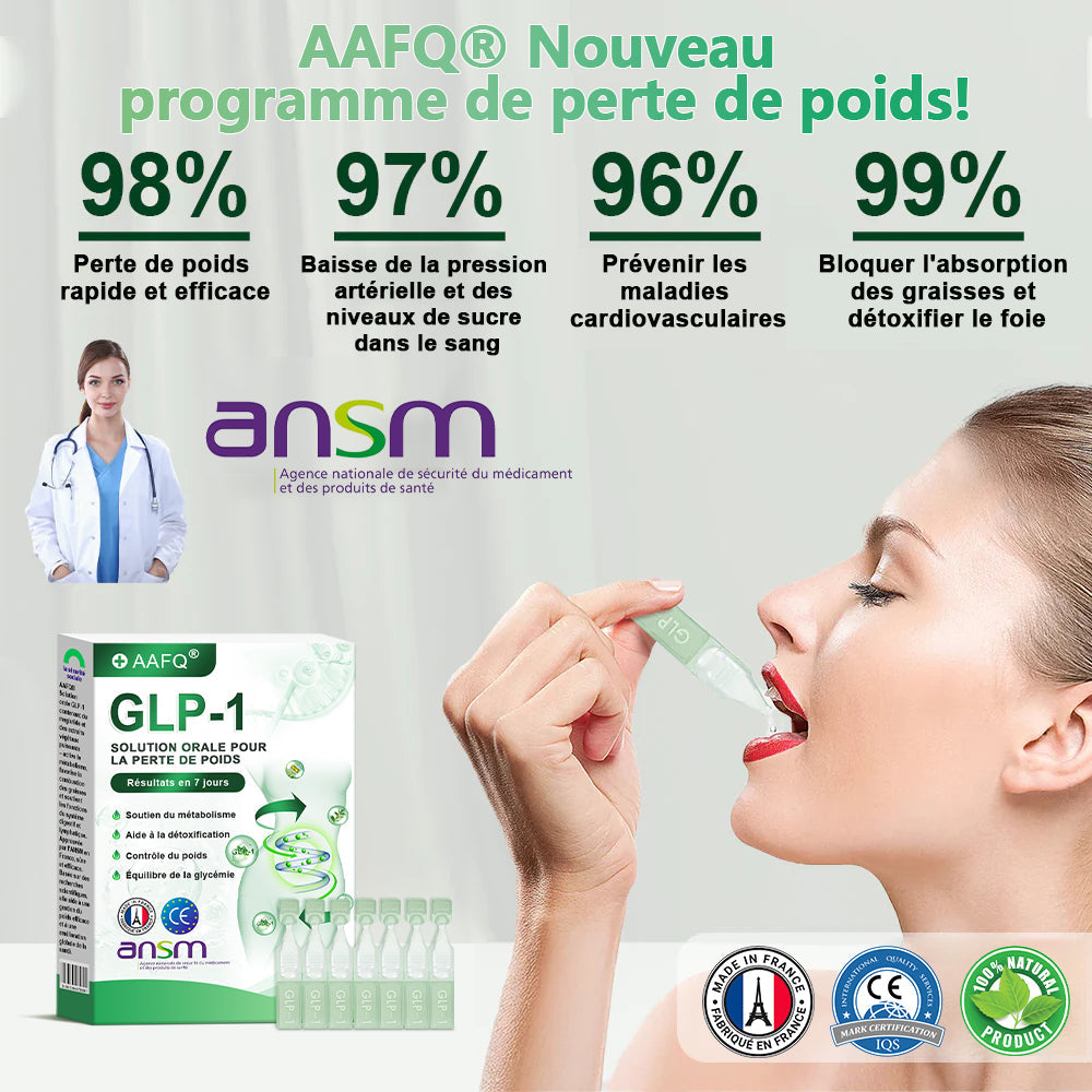 АAҒ𝗤® G L P-1 𝑺𝒐𝒍𝒖𝒕𝒊𝒐𝒏 𝑶𝒓𝒂𝒍𝒆 🏅 Une seule fois par semaine, premiers résultats visibles en 7 jours✅Pour l'obésité, le cœur et la circulation, le diabète, l'apnée du sommeil, les articulations et plus encore⏳