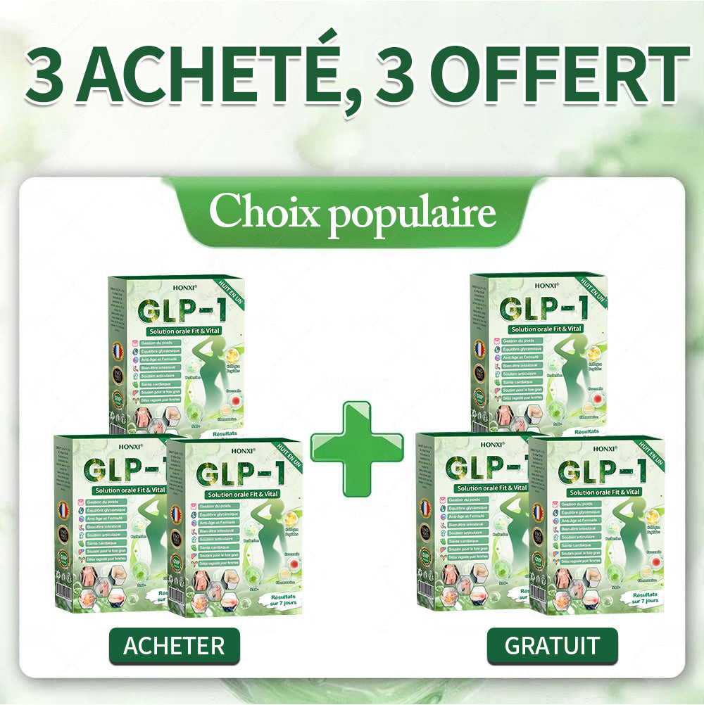 🇫🇷 Honxi® GLP-1 Solution Orale 8-EN-1 Fit & Vital (1 seule prise par jour, résultats visibles en 7 jours) ✅ Pour l’obésité, la santé cardiovasculaire, le diabète, l’apnée du sommeil, la santé intestinale, les problèmes articulaires et plus encore.