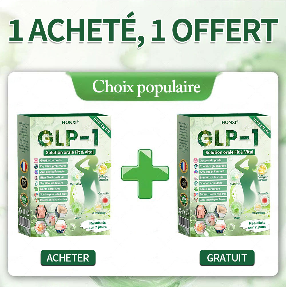 🇫🇷 Honxi® GLP-1 Solution Orale 8-EN-1 Fit & Vital (1 seule prise par jour, résultats visibles en 7 jours) ✅ Pour l’obésité, la santé cardiovasculaire, le diabète, l’apnée du sommeil, la santé intestinale, les problèmes articulaires et plus encore.