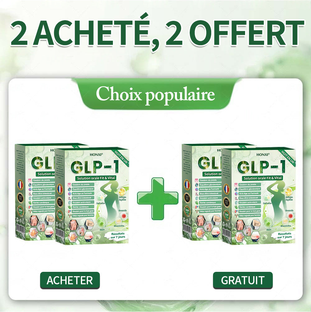 🇫🇷 Honxi® GLP-1 Solution Orale 8-EN-1 Fit & Vital (1 seule prise par jour, résultats visibles en 7 jours) ✅ Pour l’obésité, la santé cardiovasculaire, le diabète, l’apnée du sommeil, la santé intestinale, les problèmes articulaires et plus encore.