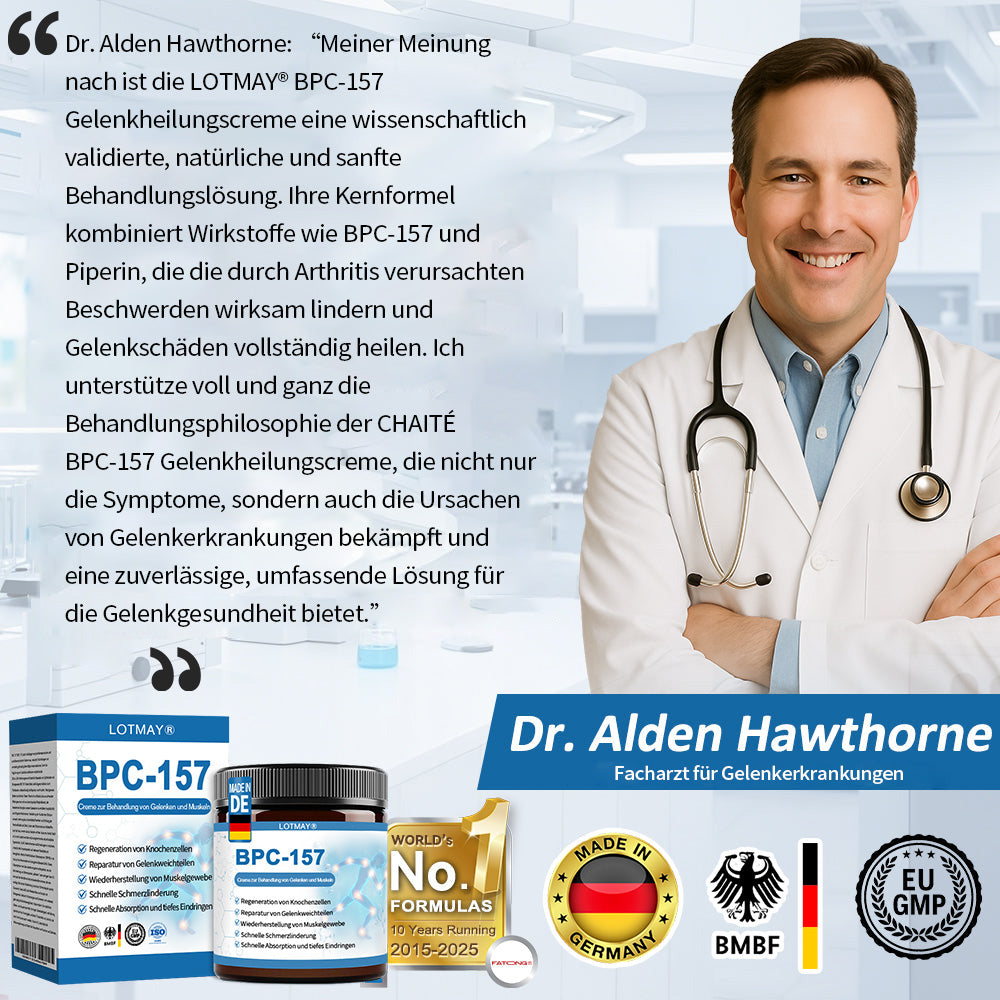 LOTMAY® BPC-157 Gelenk- & Muskelbehandlung Creme 🦴 Behandelt Arthritis, Neuropathie, Rheuma, Sportverletzungen & mehr 🌹