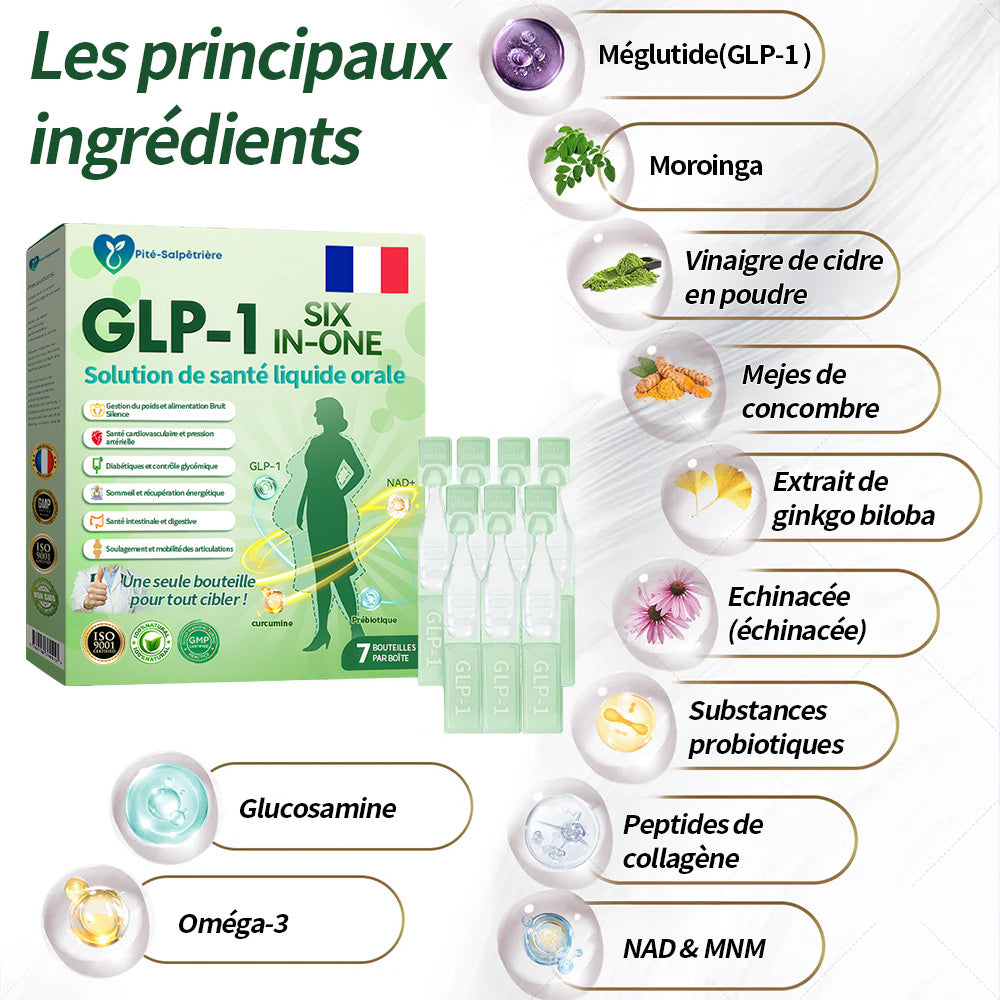 🇫🇷 Boutique Officielle | Pité-Salpétrière GLP-1 Solution de Santé SIX-EN-UN sous forme liquide orale (Juste une fois par jour, des résultats visibles en 7 jours)