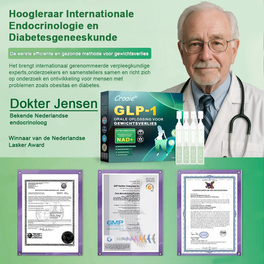 Croaie® GLP-1 Orale Oplossing Voor Gewichtsverlies👨 Speciaal gericht op obesitas, hart- en vaatziekten, diabetes, slaapapneu en gewrichtsproblemen