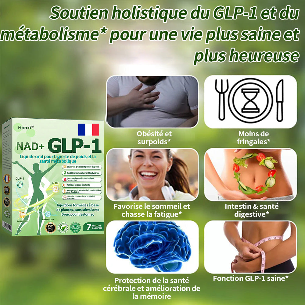 🇫🇷Honxi®NAD+ GLP-1 Liquide oral pour la perte de poids et la santé métabolique✅ Pour l'obésité, la santé cardiovasculaire, le diabète, l'apnée du sommeil, les problèmes articulaires et plus encore.