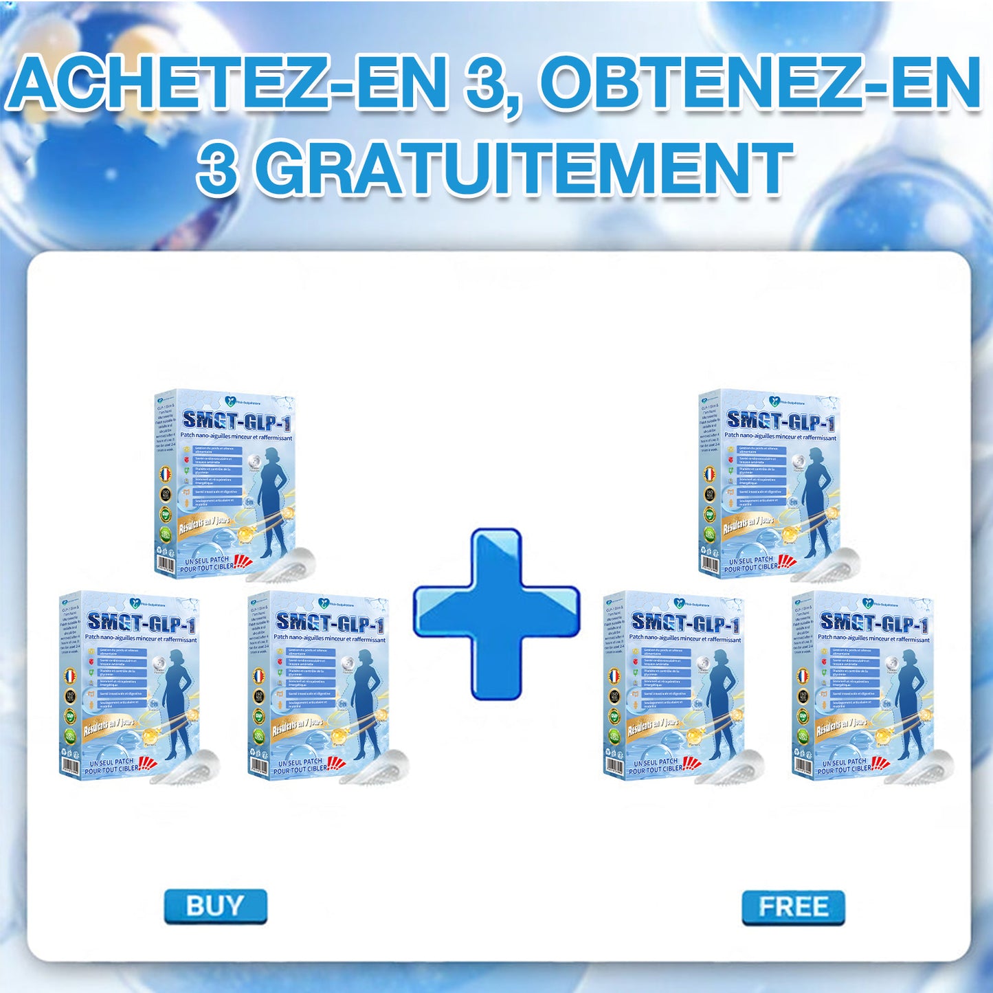 Boutique officielle | Patch nano-micro-aiguilles Pité-Salpétrière GLP-1 Slim & Firm au collagène, curcuma et Matrixyl 3000 pour l'obésité, les maladies cardiovasculaires, le diabète, l'apnée du sommeil, les problèmes articulaires et plus encore.