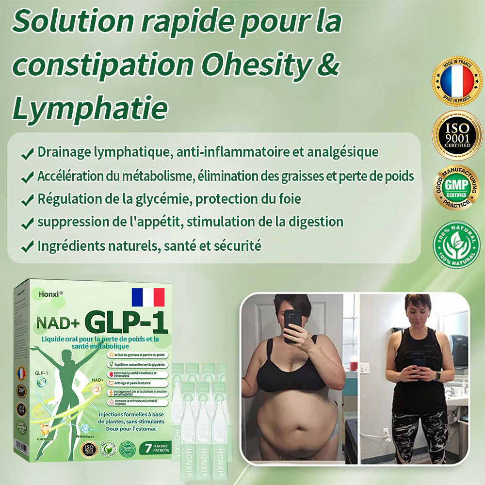 🇫🇷Honxi®NAD+ GLP-1 Liquide oral pour la perte de poids et la santé métabolique✅ Pour l'obésité, la santé cardiovasculaire, le diabète, l'apnée du sommeil, les problèmes articulaires et plus encore.