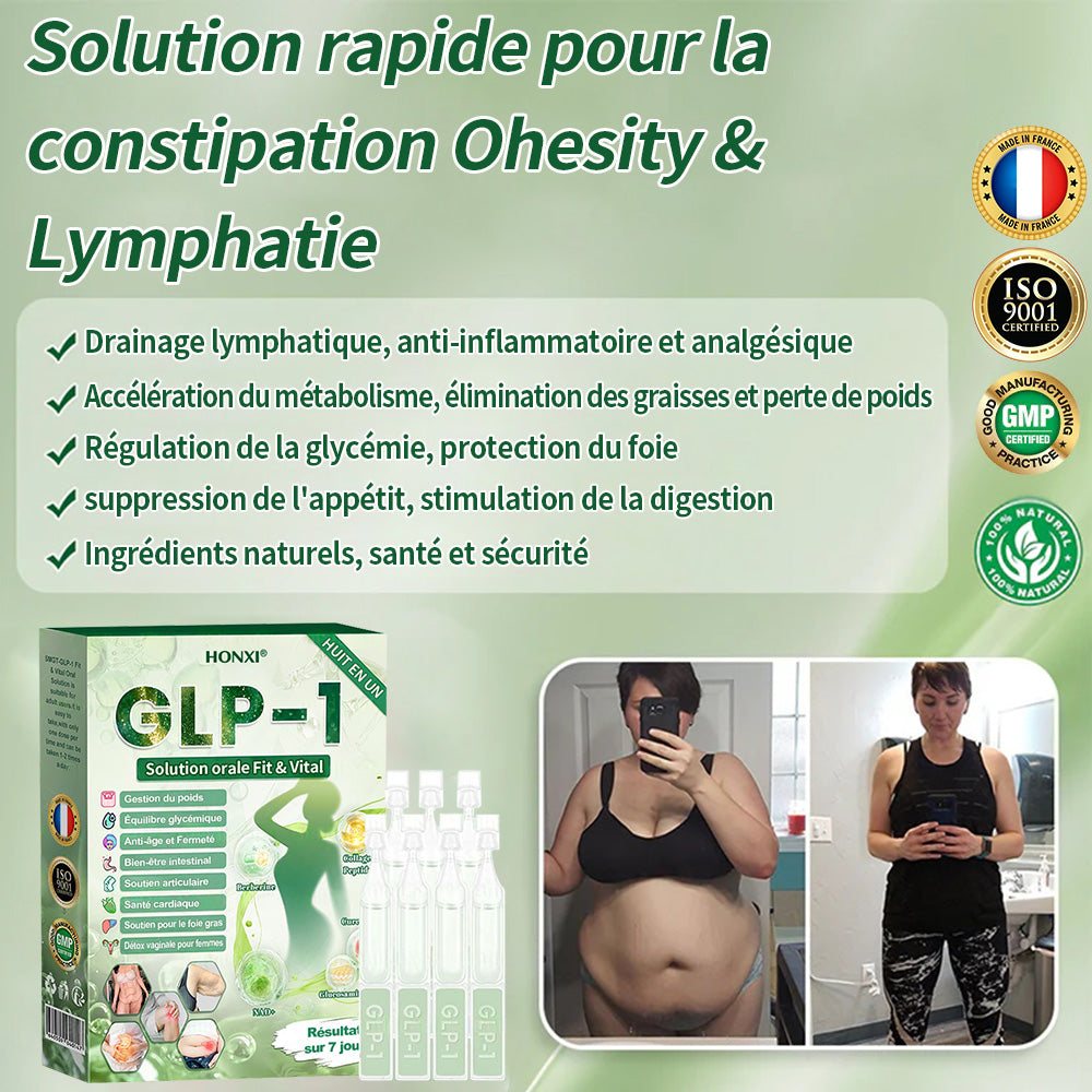 🇫🇷 Honxi® GLP-1 Solution Orale 8-EN-1 Fit & Vital (1 seule prise par jour, résultats visibles en 7 jours) ✅ Pour l’obésité, la santé cardiovasculaire, le diabète, l’apnée du sommeil, la santé intestinale, les problèmes articulaires et plus encore.