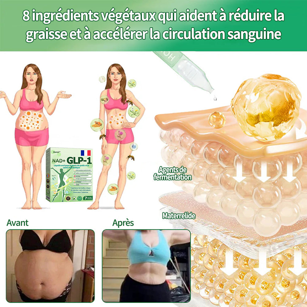 🇫🇷Honxi®NAD+ GLP-1 Liquide oral pour la perte de poids et la santé métabolique✅ Pour l'obésité, la santé cardiovasculaire, le diabète, l'apnée du sommeil, les problèmes articulaires et plus encore.