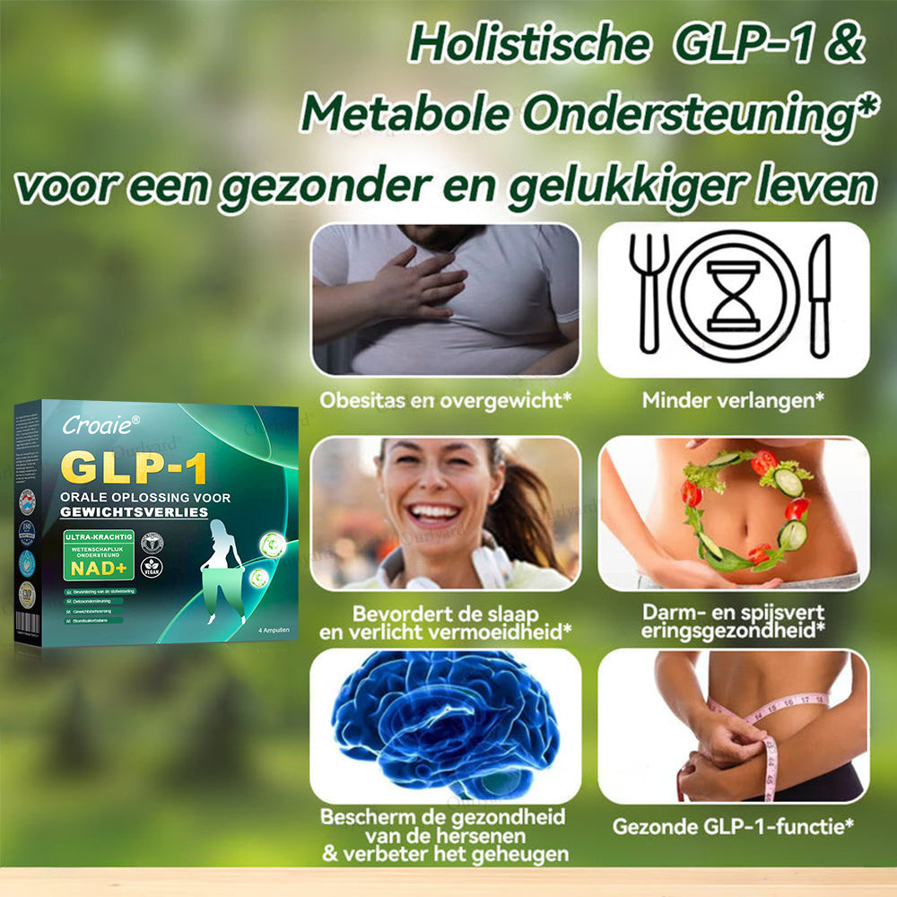 Croaie® GLP-1 Orale Oplossing Voor Gewichtsverlies👨 Speciaal gericht op obesitas, hart- en vaatziekten, diabetes, slaapapneu en gewrichtsproblemen