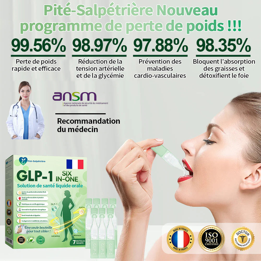 🇫🇷 Boutique Officielle | Pité-Salpétrière GLP-1 Solution de Santé SIX-EN-UN sous forme liquide orale (Juste une fois par jour, des résultats visibles en 7 jours)