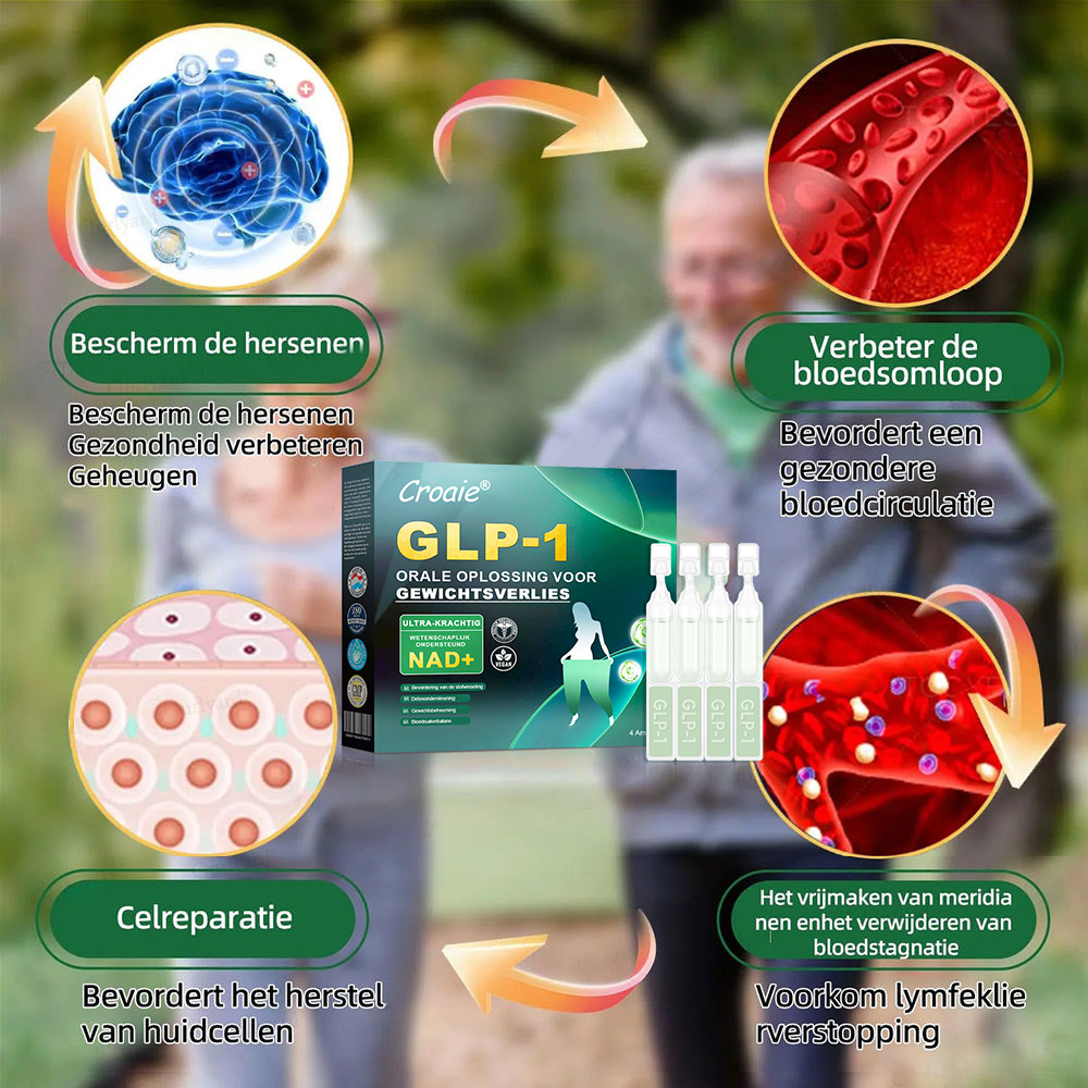 Croaie® GLP-1 Orale Oplossing Voor Gewichtsverlies👨 Speciaal gericht op obesitas, hart- en vaatziekten, diabetes, slaapapneu en gewrichtsproblemen
