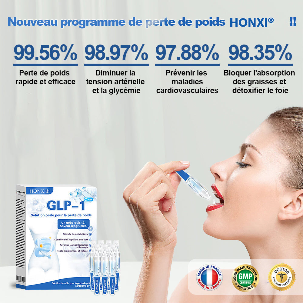 Honxi® 👨⚕️𝐆𝐋𝐏-𝟏 𝐌𝐚𝐱 𝐒𝐨𝐥𝐮𝐭𝐢𝐨𝐧 𝐨𝐫𝐚𝐥𝐞 𝐩𝐨𝐮𝐫 𝐥𝐚 𝐩𝐞𝐫𝐭𝐞 𝐝𝐞 𝐩𝐨𝐢𝐝𝐬 🔥Une dose par jour — voyez les résultats en 7 jours⏱️