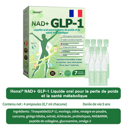🇫🇷Honxi®NAD+ GLP-1 Liquide oral pour la perte de poids et la santé métabolique✅ Pour l'obésité, la santé cardiovasculaire, le diabète, l'apnée du sommeil, les problèmes articulaires et plus encore.