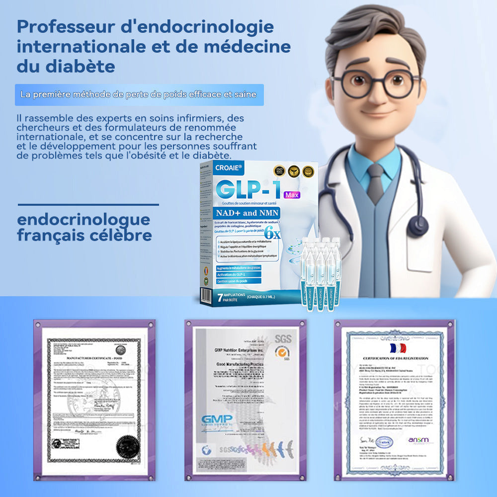 📢[Boutique Officielle] CroAie® Gouttes Minceur GLP-1 & NAD+ ✅ Obésité, maladies cardiovasculaires, diabète, apnée du sommeil, problèmes articulaires et plus encore