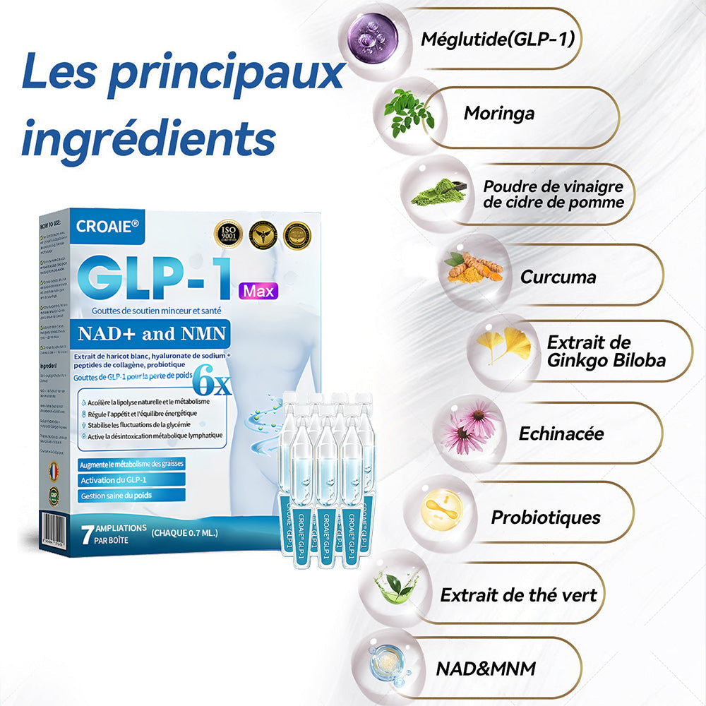 📢[Boutique Officielle] CroAie® Gouttes Minceur GLP-1 & NAD+ ✅ Obésité, maladies cardiovasculaires, diabète, apnée du sommeil, problèmes articulaires et plus encore