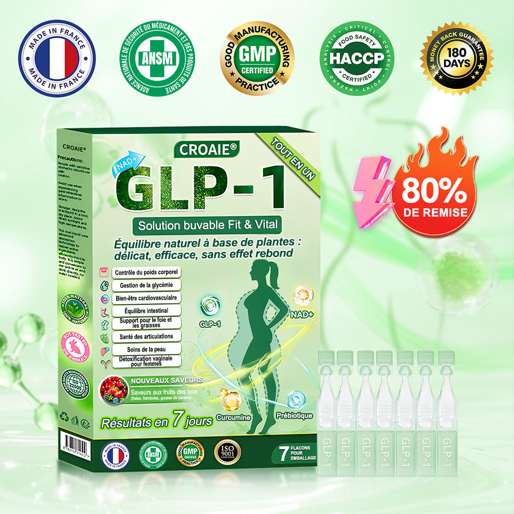 Croaie® NAD+𝐆𝐋𝐏-𝟏 𝐅𝐢𝐭 & 𝐕𝐢𝐭𝐚𝐥 𝐒𝐨𝐥𝐮𝐭𝐢𝐨𝐧 𝐎𝐫𝐚𝐥𝐞 𝟏 𝐟𝐨𝐢𝐬 𝐩𝐚𝐫 𝐣𝐨𝐮𝐫 ✅𝐂𝐨𝐧𝐭𝐫𝐢𝐛𝐮𝐞 à 𝐥𝐚 𝐠𝐞𝐬𝐭𝐢𝐨𝐧 𝐝𝐮 𝐩𝐨𝐢𝐝𝐬, à 𝐥𝐚 𝐬𝐚𝐧𝐭é 𝐜𝐚𝐫𝐝𝐢𝐚𝐪𝐮𝐞, 𝐚𝐮 𝐛𝐢𝐞𝐧-ê𝐭𝐫𝐞 𝐦é𝐭𝐚𝐛𝐨𝐥𝐢𝐪𝐮𝐞 𝐞𝐭 𝐝𝐢𝐠𝐞𝐬𝐭𝐢𝐟, 𝐚𝐢𝐧𝐬𝐢 𝐪𝐮’à 𝐥’é𝐪𝐮𝐢𝐥𝐢𝐛𝐫𝐞 𝐟é𝐦𝐢𝐧𝐢𝐧, 𝐭𝐨𝐮𝐭 𝐞𝐧 𝐫𝐚𝐟𝐟𝐞𝐫𝐦𝐢𝐬𝐬𝐚𝐧𝐭 𝐥𝐚 𝐩𝐞𝐚𝐮 𝐞𝐭 𝐞𝐧 𝐚𝐩𝐩𝐨𝐫𝐭𝐚𝐧𝐭 𝐮𝐧 𝐫𝐞𝐠𝐚𝐢𝐧 𝐝’é𝐧𝐞𝐫𝐠𝐢𝐞